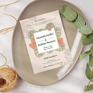 Einladung zu tropischen Botanischen Hochzeiten