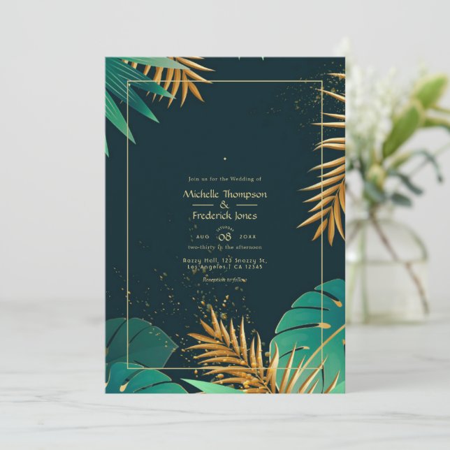 Einladung zu tropischen Hochzeiten (Stehend Vorderseite)