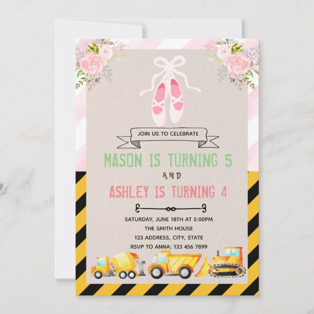 Einladung zu Tutu und LKW-Party (Vorderseite)