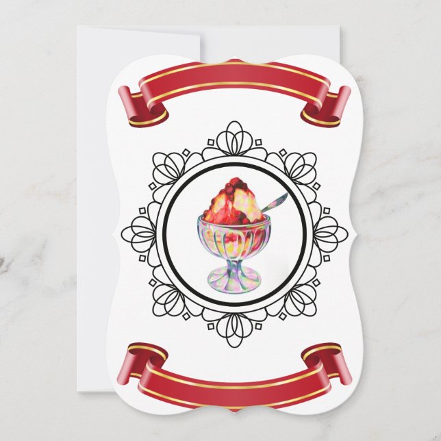 Einladung zu Vintagem Eiscreme (Vorderseite)