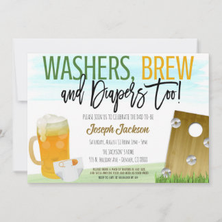 Einladung zu Waschmaschinen und Bier-Babydusche