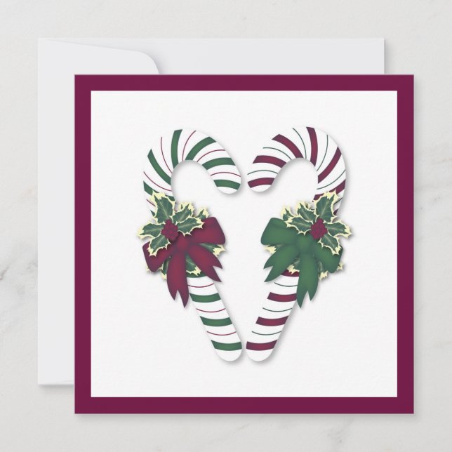 Einladung zu Weihnachten Candy Cane (Vorderseite)