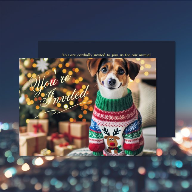 Einladung zu Weihnachten Foto Foil (Christmas Photo Foil Invitation (front and back))