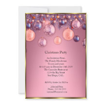 Einladung zu Weihnachts-Party Pink