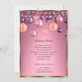 Einladung zu Weihnachts-Party Pink