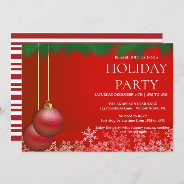 Einladung zu Weihnachtsfeiern (Vorne/Hinten)