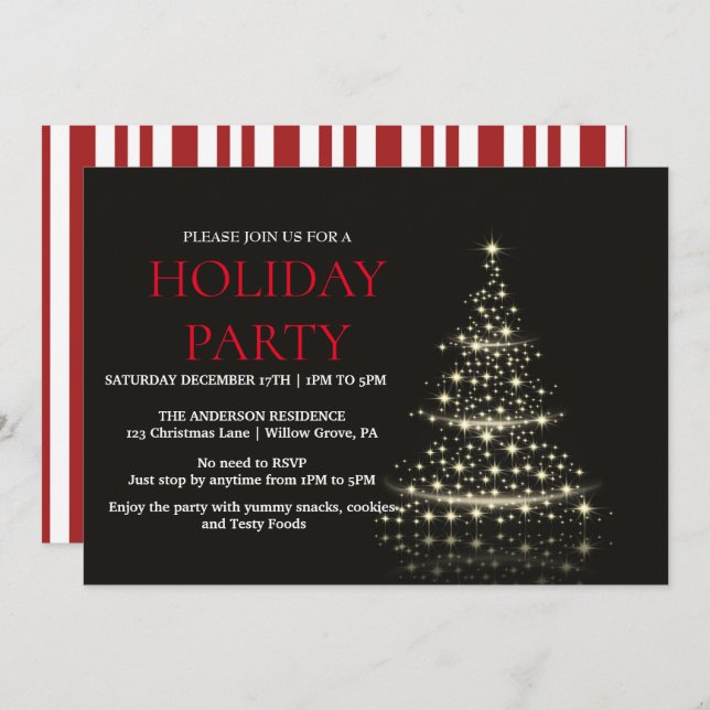 Einladung zu Weihnachtsfeiern (Vorne/Hinten)