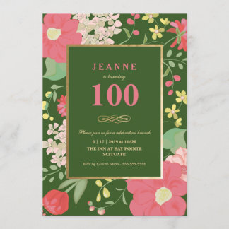 Einladung zum 100. Geburtstag - Gold, Elegante Blu