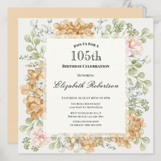 Einladung zum 105. Geburtstag in eleganten Herbstf