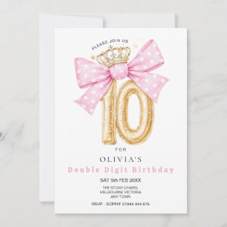 Einladung zum 10. Geburtstag mit doppelter Ziffer 