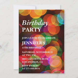 Einladung zum 11. Geburtstag Colorful Confetti Spa