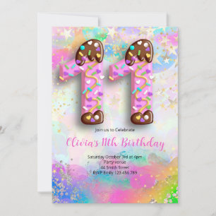 Einladung zum 11. Geburtstag für Mädchen