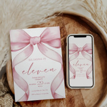 Einladung zum 11. Geburtstag Rosa Coquette-Einladu