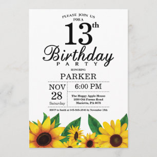 Einladung zum 13. Geburtstag der Sonnenblume