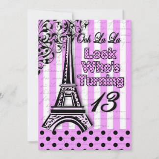 Einladung zum 13. Geburtstag, Französisch/Eiffeltu