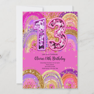 Einladung zum 13. Geburtstag für Mädchen