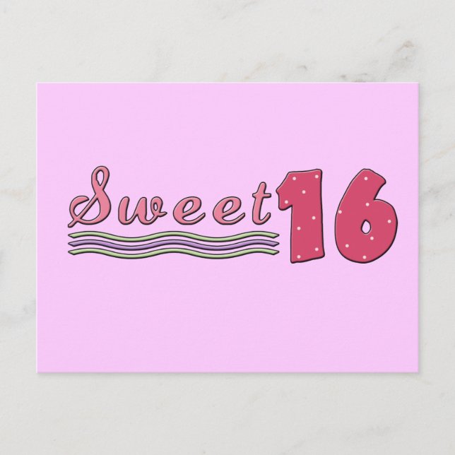 Einladung zum 16. Geburtstag (Vorderseite)