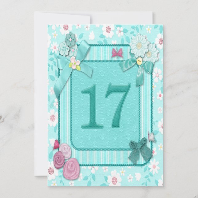 Einladung zum 17. Geburtstag (Vorderseite)