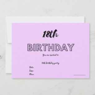 Einladung zum 18. Geburtstag