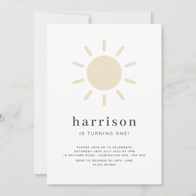 Einladung zum 1. Geburtstag (Vorderseite)