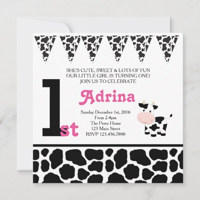 Einladung zum 1. Geburtstag (Vorderseite)