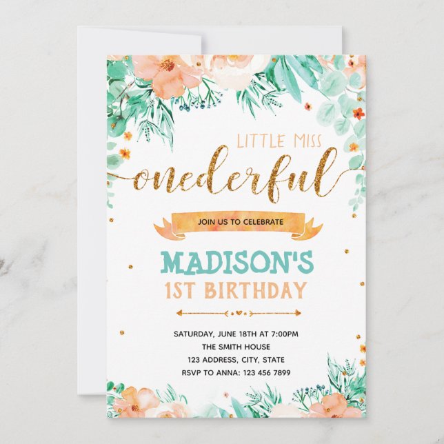 Einladung zum 1. Geburtstag (Vorderseite)