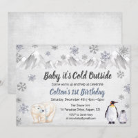 Einladung zum 1. Geburtstag - Baby, es ist kalt dr