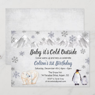 Einladung zum 1. Geburtstag - Baby, es ist kalt dr