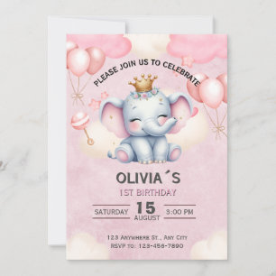 Einladung zum 1. Geburtstag der Baby-Elefanten-Pri