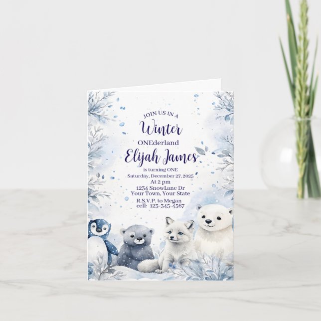 Einladung zum 1. Geburtstag des Babys  (Vorderseite)