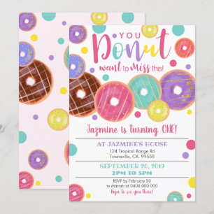Einladung zum 1. Geburtstag, Donut Miss es.