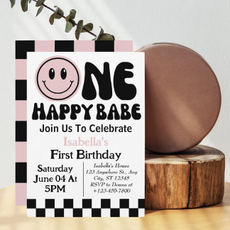 Einladung zum 1. Geburtstag eines glücklichen Babe