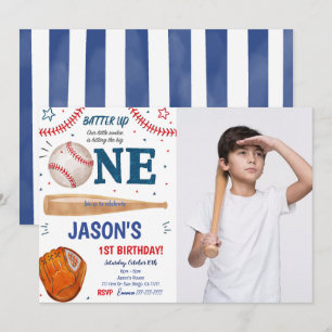Einladung zum 1. Geburtstag Foto Baseball
