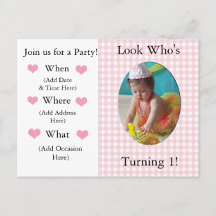 Einladung zum 1. Geburtstag für ein Mädchen