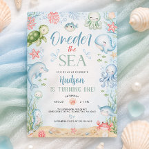 Einladung zum 1. Geburtstag Oneder the Sea Boy