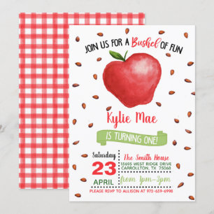 Einladung zum 1. Geburtstag von Apple - Bushel of