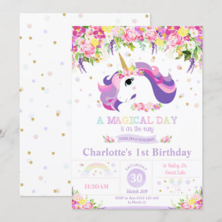 Einladung zum 1. Geburtstag von Unicorn