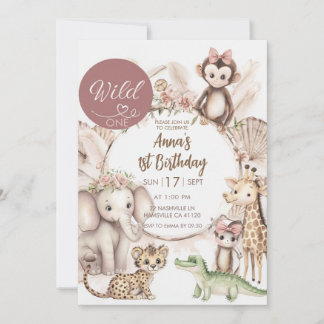 Einladung zum 1. Geburtstag von Wild One | Safari-
