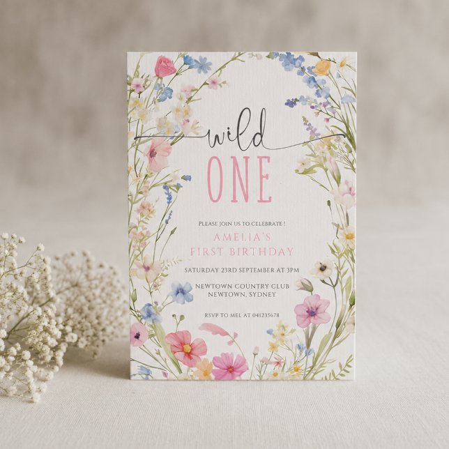 Einladung zum 1. Geburtstag von Wild One Wildflowe (Von Creator hochgeladen)