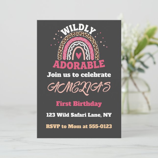 Einladung zum 1. Geburtstag - Wild One (Stehend Vorderseite)