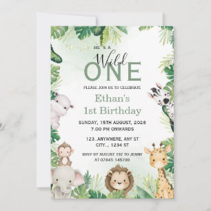 Einladung zum 1. Geburtstag - Wild One Jungle Boy