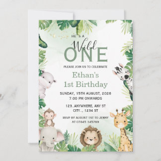Einladung zum 1. Geburtstag - Wild One Jungle Boy