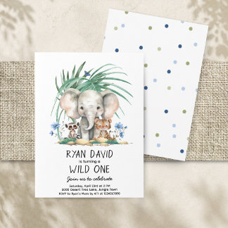 Einladung zum 1. Geburtstag Wild One Safari