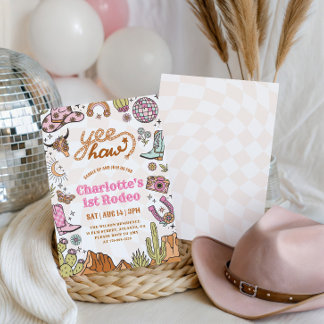 Einladung zum 1. Rodeo-Geburtstag für Mädchen