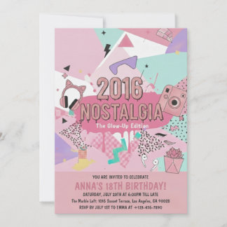 Einladung zum 2016 Nostalgie-Glow-Up-Geburtstag