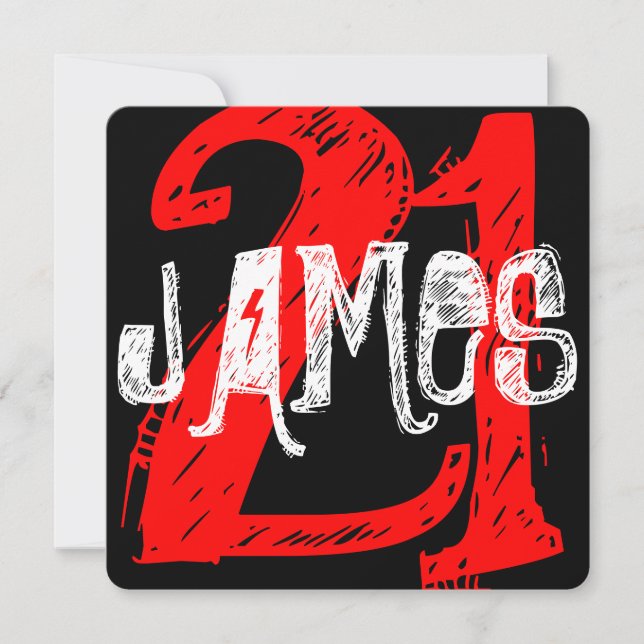 Einladung zum 21. Geburtstag (Vorderseite)