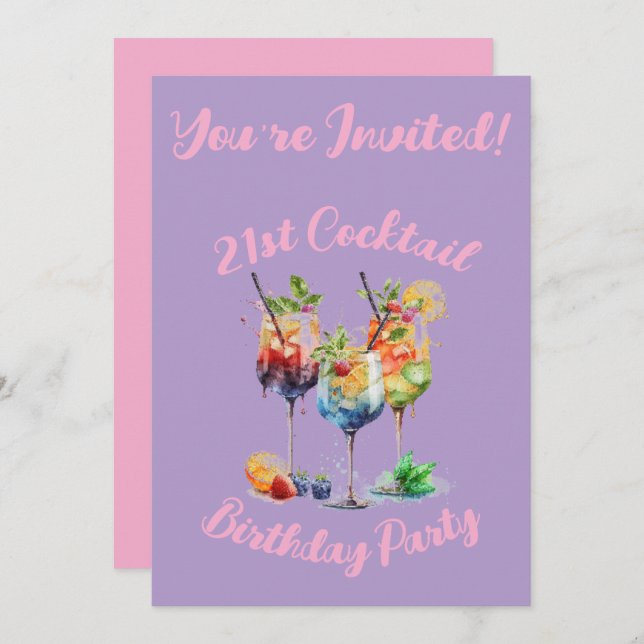 Einladung zum 21. Geburtstag (Vorne/Hinten)
