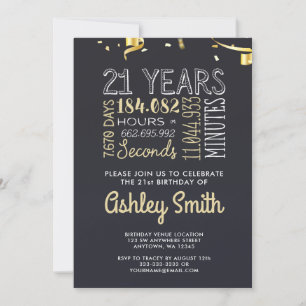 Einladung zum 21. Geburtstag - 21-Stunden-Sekunden