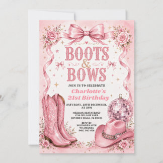 Einladung zum 21. Geburtstag mit Boots & Bows