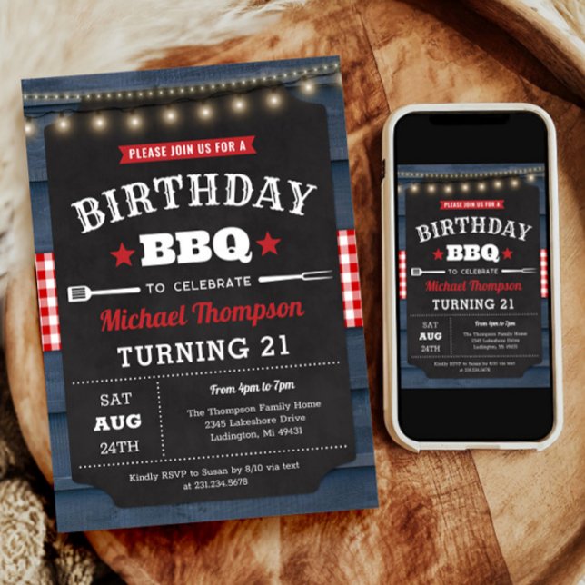 Einladung zum 21. Geburtstag - Party zum Grillen (21st Birthday Invitation - Barbecue Party)